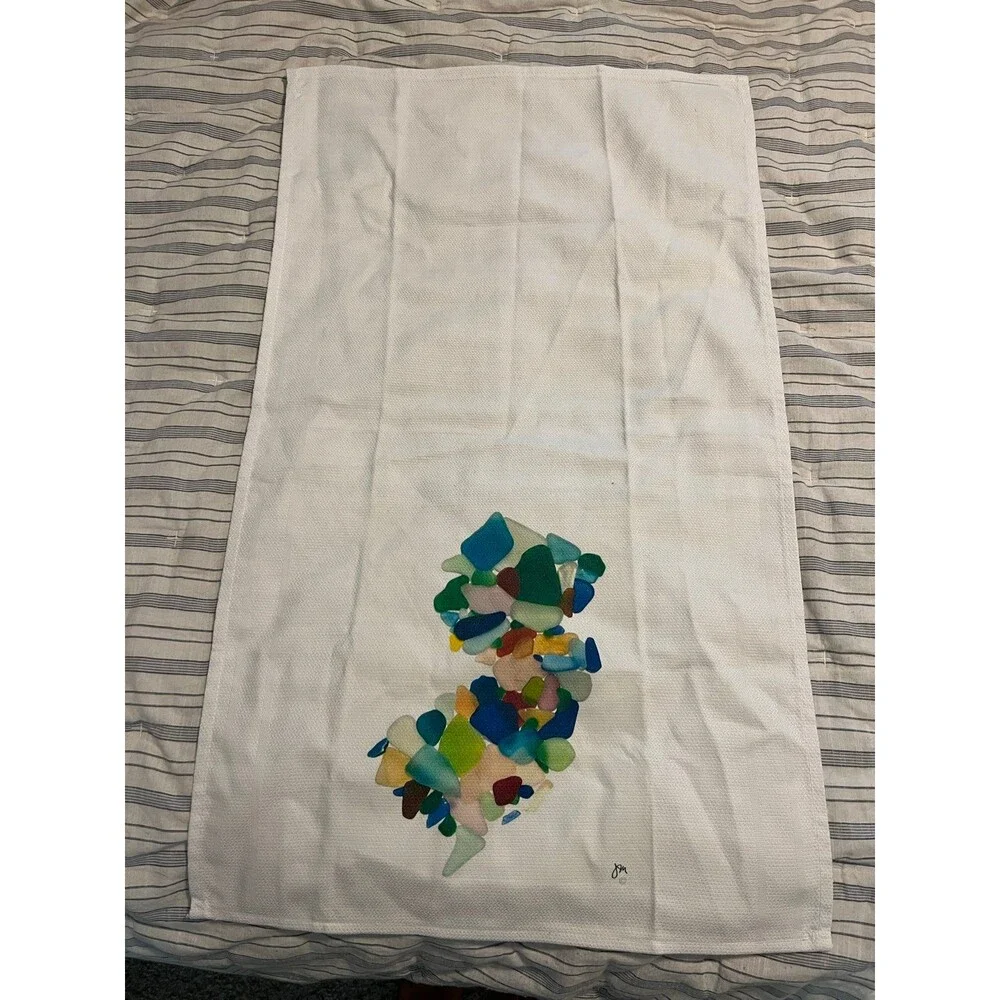 New Jersey State Seaglass Dish/Tea Towel